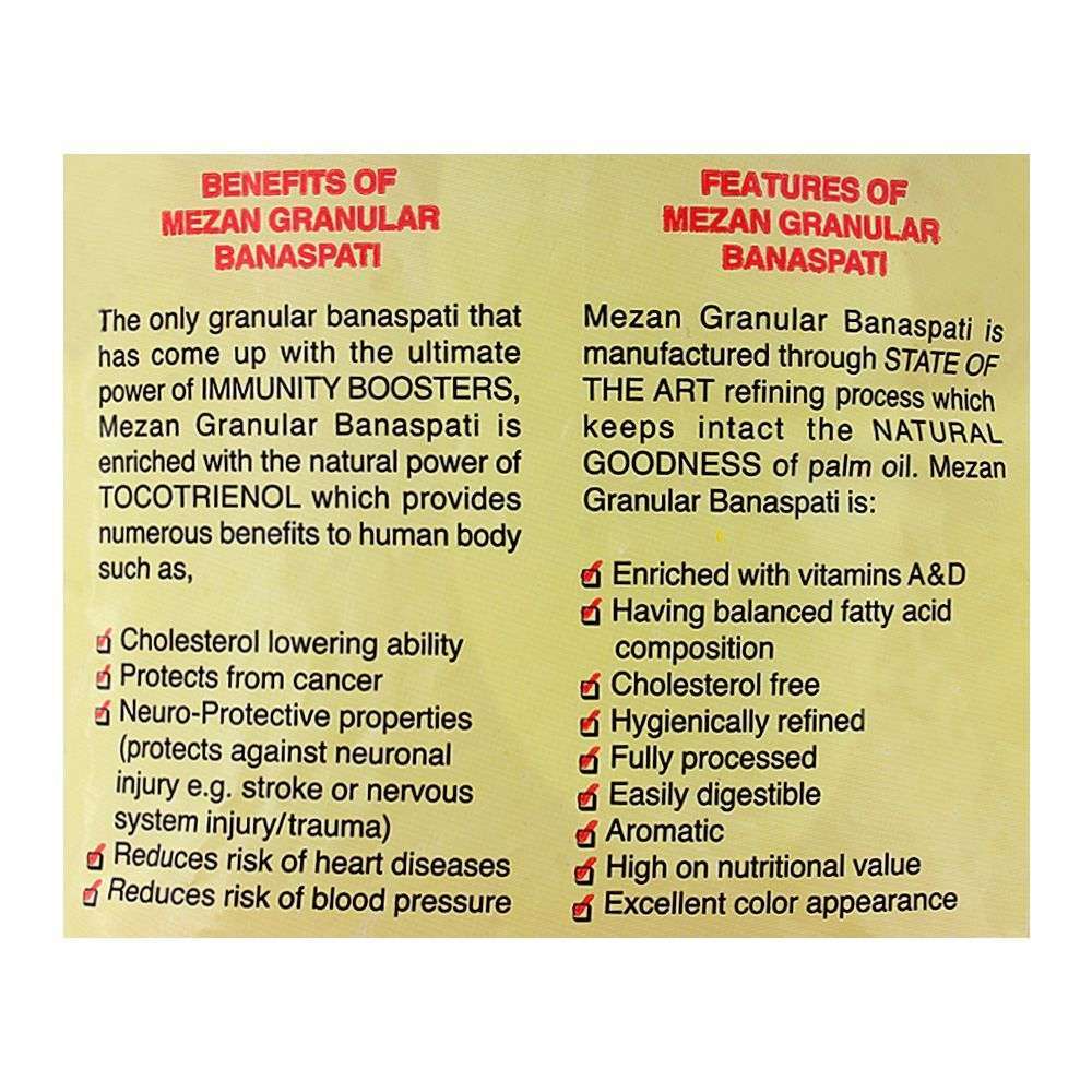 Buy Mezan Banaspati Ghee 1 KG X 5 Pillow Packs By Mezan Group At www.alrehmanstore.pk 4