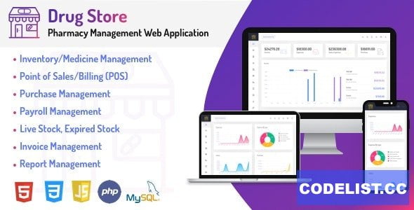 Drug Store - Pharmacy & Billing Management Web Application - PHP