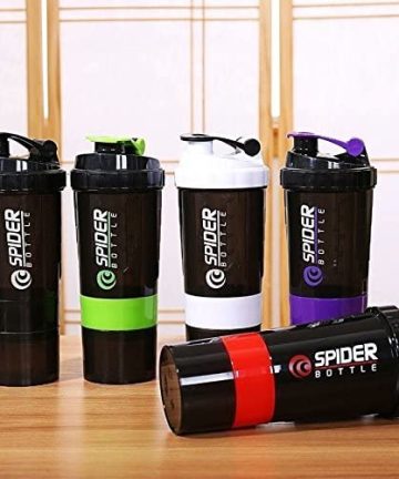 Combo of Spider Protein Shaker Bottle 500ML With 2 Storage Extra Compartment